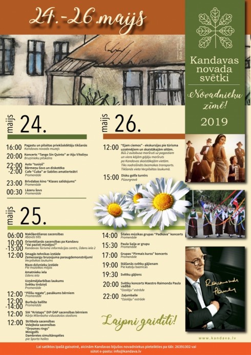 24. - 26. maijā Kandavas novadā svētki